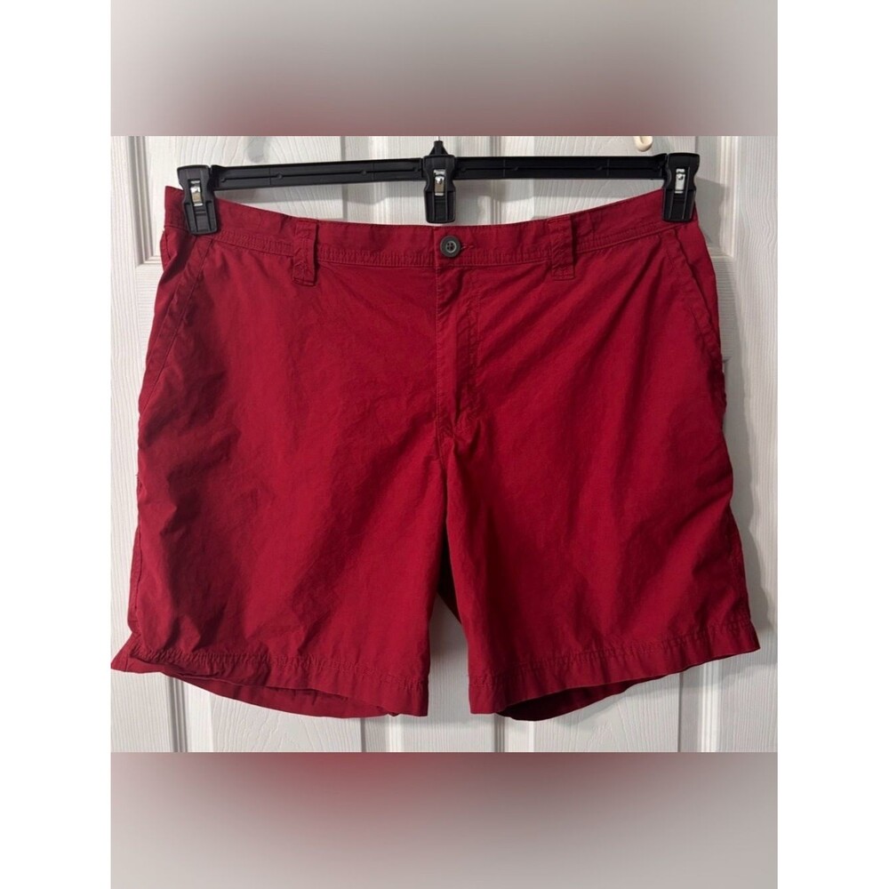 Columbia Mens Shorts 38W 8L Red Flat Front 100% Cotton Golf Casual Preppy